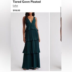 NWT Lulu's Teal Backless Tiered BRIDESMAID Dress